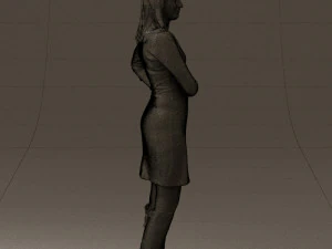 woman in black blue dress long shoes 0539 3D Model