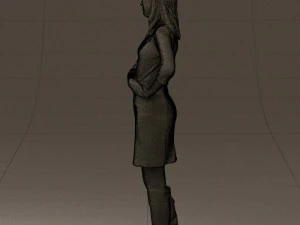 woman in black blue dress long shoes 0539 3D Model