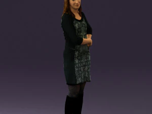 woman in black blue dress long shoes 0539 3d print ready 3D Print Model