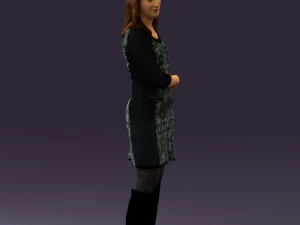 woman in black blue dress long shoes 0539 3d print ready 3D Print Model