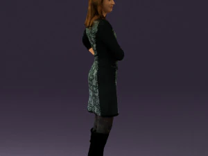 woman in black blue dress long shoes 0539 3d print ready 3D Print Model
