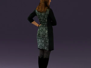 woman in black blue dress long shoes 0539 3d print ready 3D Print Model