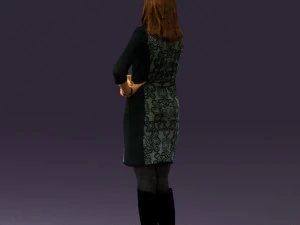 woman in black blue dress long shoes 0539 3d print ready 3D Print Model