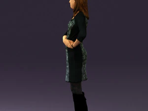 woman in black blue dress long shoes 0539 3d print ready 3D Print Model
