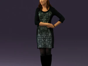 woman in black blue dress long shoes 0539 3d print ready 3D Print Model