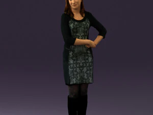 woman in black blue dress long shoes 0539 3d print ready 3D Print Model