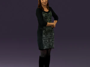 woman in black blue dress long shoes 0539 3d print ready 3D Print Model