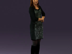 woman in black blue dress long shoes 0539 3d print ready 3D Print Model