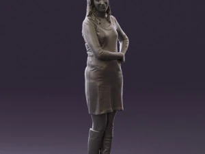 woman in black blue dress long shoes 0539 3d print ready 3D Print Model