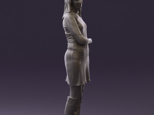 woman in black blue dress long shoes 0539 3d print ready 3D Print Model