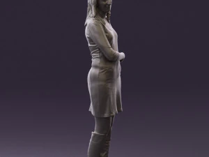 woman in black blue dress long shoes 0539 3d print ready 3D Print Model