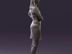 woman in black blue dress long shoes 0539 3d print ready 3D Print Model
