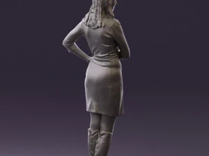 woman in black blue dress long shoes 0539 3d print ready 3D Print Model