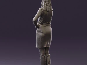 woman in black blue dress long shoes 0539 3d print ready 3D Print Model