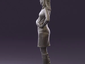 woman in black blue dress long shoes 0539 3d print ready 3D Print Model