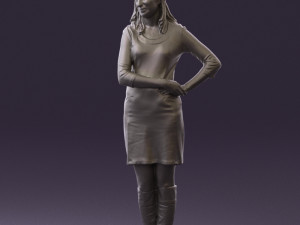 woman in black blue dress long shoes 0539 3d print ready 3D Print Model