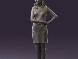 woman in black blue dress long shoes 0539 3d print ready 3D Print Model