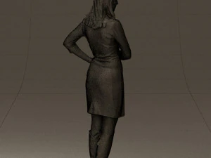 woman in black blue dress long shoes 0539 3d print ready 3D Print Model