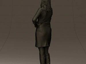 woman in black blue dress long shoes 0539 3d print ready 3D Print Model