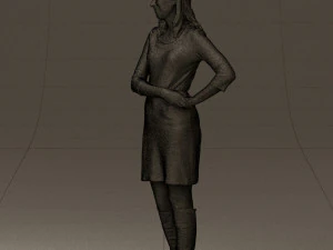 woman in black blue dress long shoes 0539 3d print ready 3D Print Model