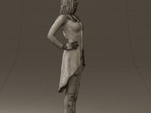 woman in jeans blue plaid coat 0536 3d print ready 3D 打印模型