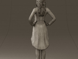 woman in jeans blue plaid coat 0536 3d print ready 3D 打印模型