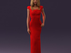 woman in long red dress 0535 3D 模型