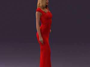 woman in long red dress 0535 3d print ready 3D 프린트 모델