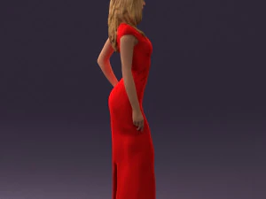 woman in long red dress 0535 3d print ready 3D Print Model