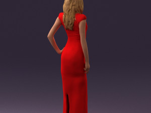 woman in long red dress 0535 3d print ready 3D 프린트 모델
