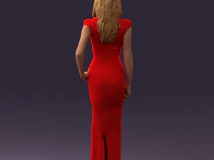 woman in long red dress 0535 3d print ready 3D Print Model