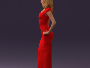 woman in long red dress 0535 3d print ready 3D 프린트 모델