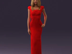 woman in long red dress 0535 3d print ready 3D Print Model