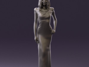 woman in long red dress 0535 3d print ready 3D 프린트 모델