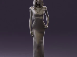 woman in long red dress 0535 3d print ready 3D Print Model