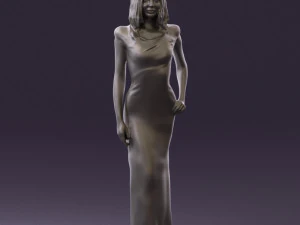 woman in long red dress 0535 3d print ready 3D Print Model