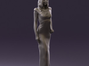 woman in long red dress 0535 3d print ready 3D 프린트 모델