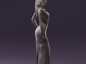 woman in long red dress 0535 3d print ready 3D 프린트 모델