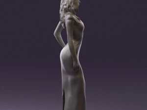 woman in long red dress 0535 3d print ready 3D Print Model