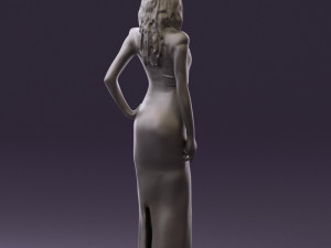 woman in long red dress 0535 3d print ready 3D 프린트 모델