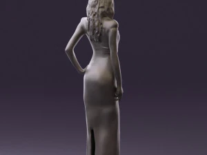 woman in long red dress 0535 3d print ready 3D Print Model