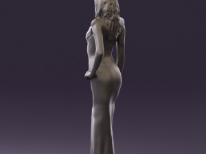 woman in long red dress 0535 3d print ready 3D 프린트 모델