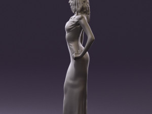 woman in long red dress 0535 3d print ready 3D 프린트 모델