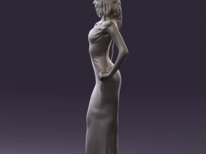 woman in long red dress 0535 3d print ready 3D Print Model