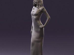 woman in long red dress 0535 3d print ready 3D 프린트 모델