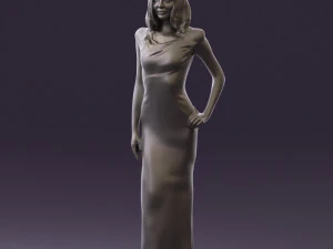 woman in long red dress 0535 3d print ready 3D Print Model
