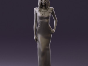 woman in long red dress 0535 3d print ready 3D 프린트 모델