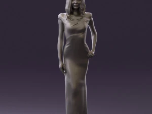 woman in long red dress 0535 3d print ready 3D Print Model