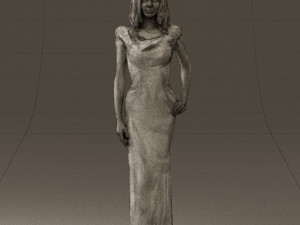 woman in long red dress 0535 3d print ready 3D 프린트 모델