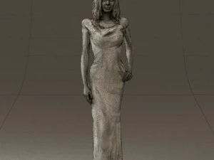 woman in long red dress 0535 3d print ready 3D Print Model